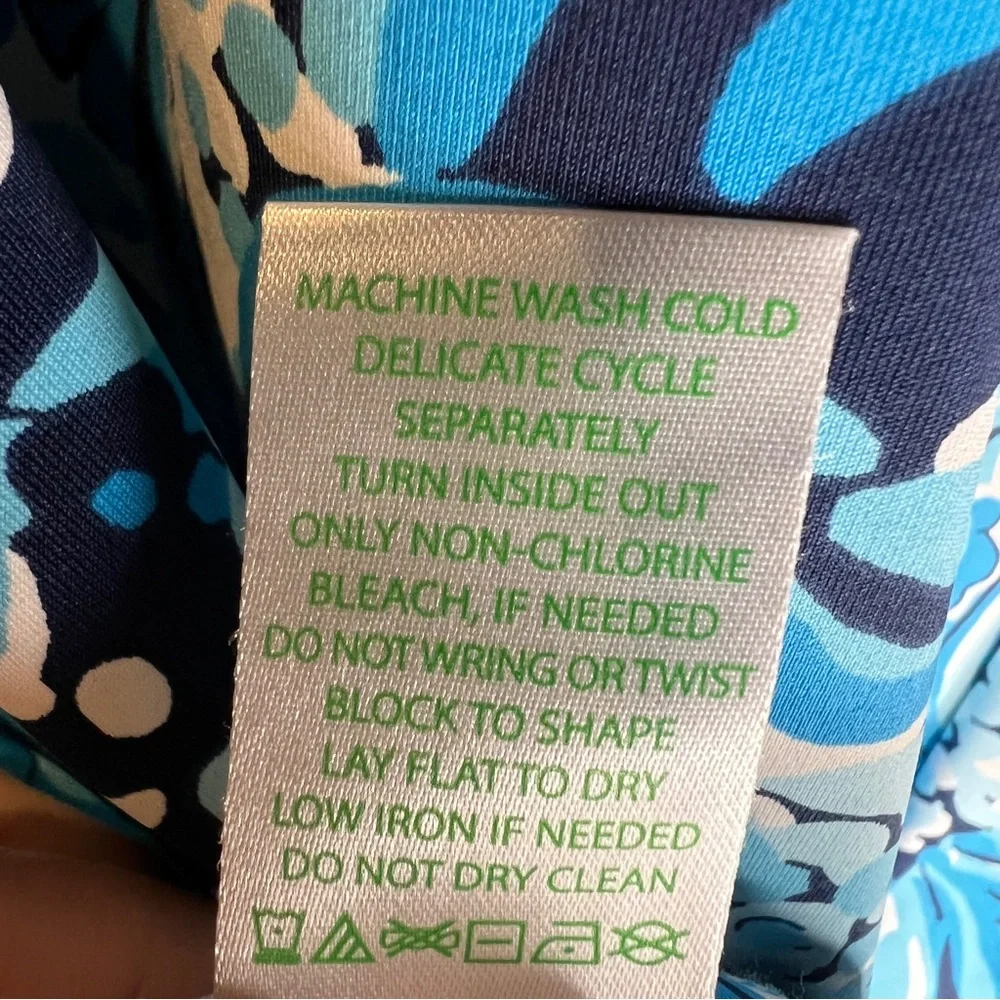 Lilly Pulitzer Luxletic Noelani Mermaizing White Blue UPF 50 Stretch Dress XS - Picture 8 of 8